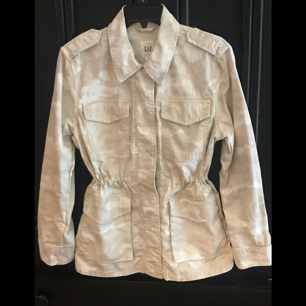New Gap camo military utility jacket small khaki